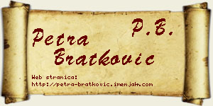 Petra Bratković vizit kartica